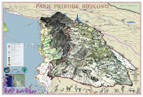 Perspective Map of Nature Park Biokovo.