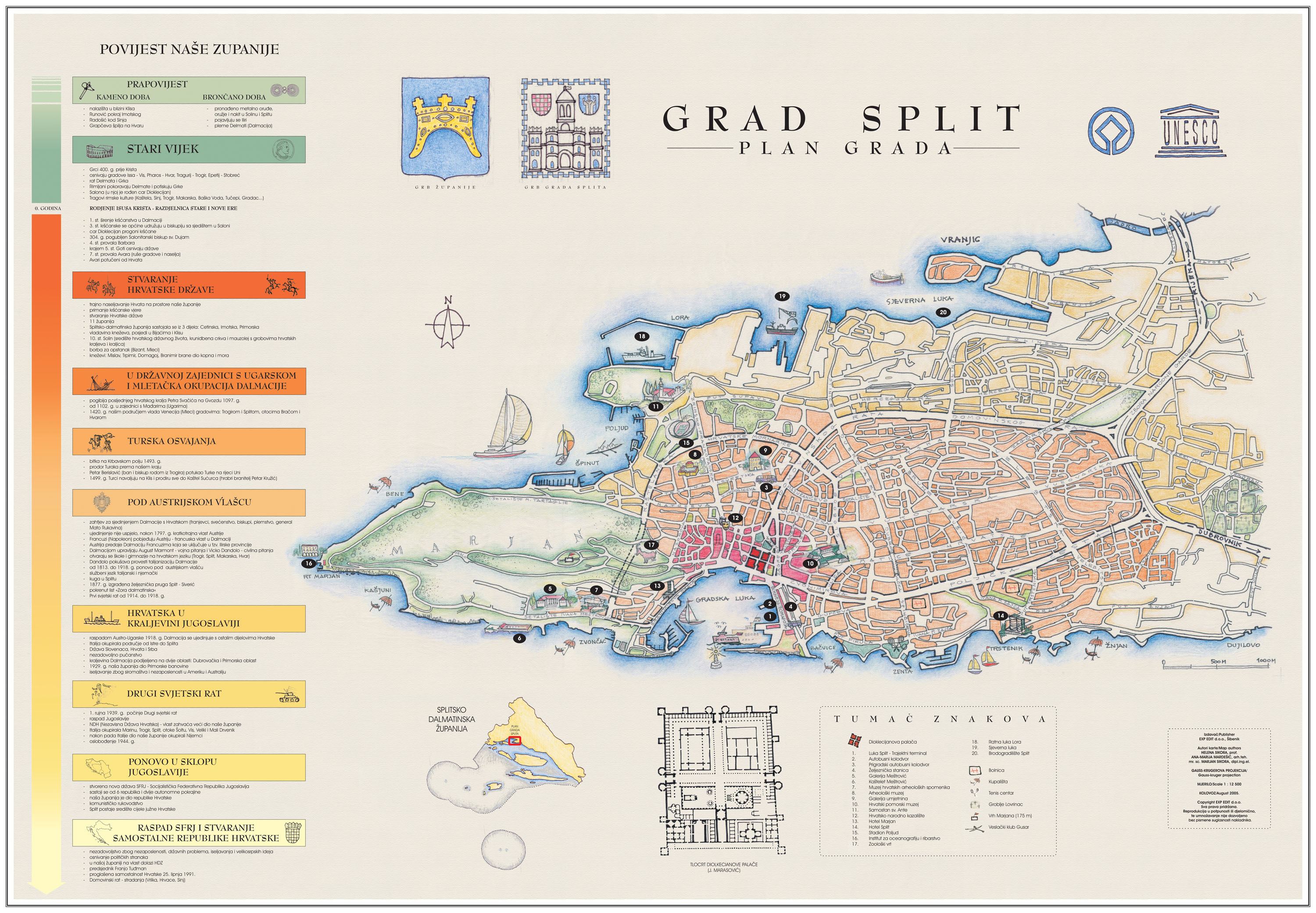 marjan karta Satellite map of County of Split Dalmatia marjan karta